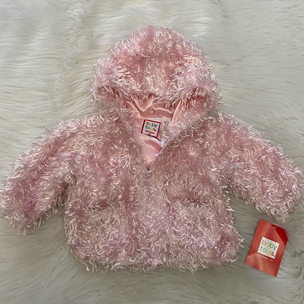 NEW wTag-Baby Toys Cute Pink Hooded Zip Jacket 3/6m